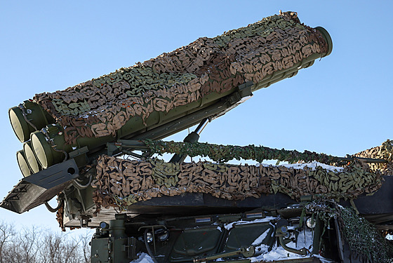 Protiletadlový raketový systém Buk-M3 proruských separatist v Luhanské oblasti...