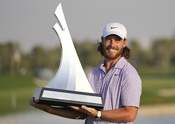 Golfista Tommy Fleetwood, vítz turnaje v Dubaji