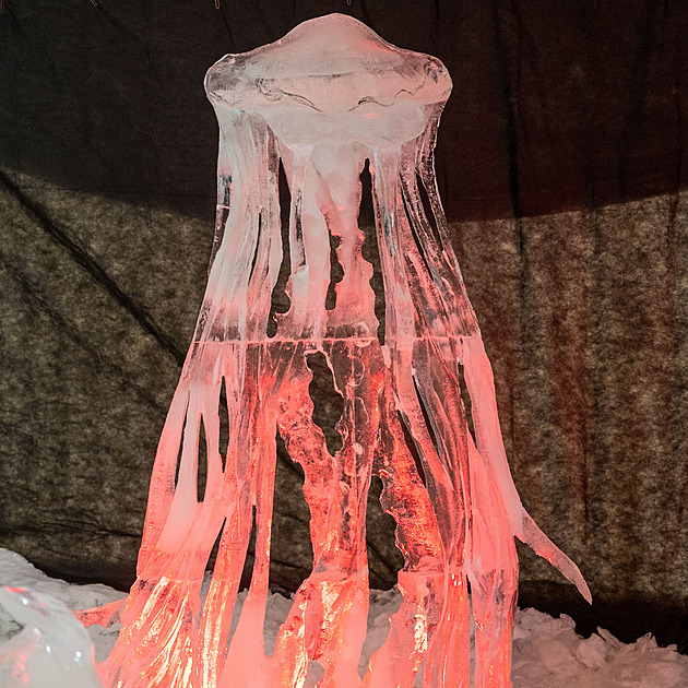 Na Pustevny doplula Noemova archa z ledu, kolem ní vyrostlo dalších 25 soch