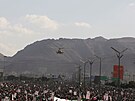 Demonstrace Húsí v jemenské metropoli Saná (5. ledna 2024)
