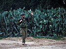 Izraelský voják u hranic Gazy (7. ledna 2024)