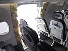 Vytrený panel Boeingu 737 MAX 9 Alaska Airlines