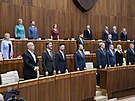 Slovenská prezidentka Zuzana aputová (vlevo) vystoupila v Národní rad s...