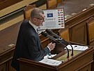 Pedseda ANO Andrej Babi pi mimoádné schzi Snmovny k návrhu na zavedení...