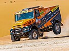Martin Macík a jeho kamion Iveco v první ástí 6. etapy Rallye Dakar 2024.