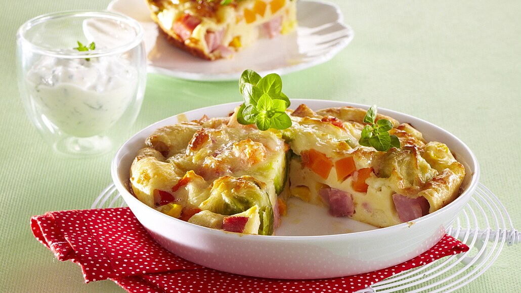 Zelenina a unka zapeená v palainkovém tst