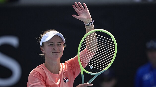 Barbora Krejkov slav postup do tetho kola Australian Open.