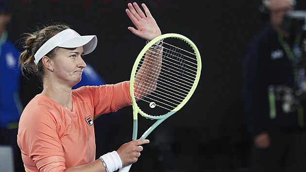 Barbora Krejkov slav postup do osmifinle Australian Open.