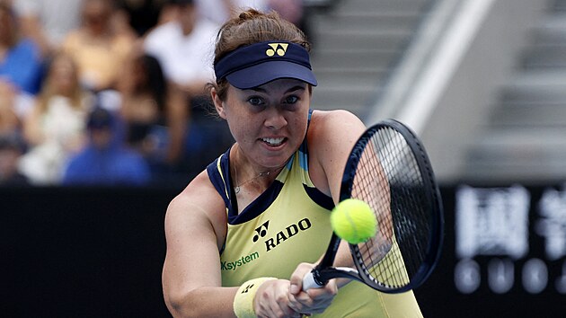 Linda Noskov bhem zpasu druhho kola Australian Open.