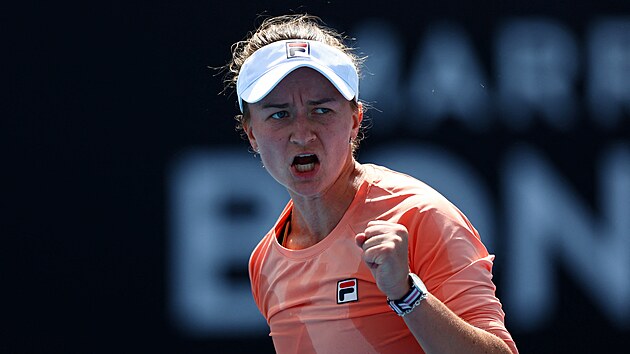 Tenistka Barbora Krejkov slav po poveden vmn ve druhm kole Australian Open.