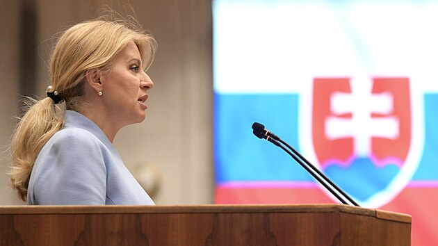 Slovensk prezidentka Zuzana aputov vystoupila v Nrodn rad s projevem k vldnm zmnm v justici. (18. ledna 2024)