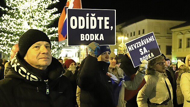 Protivldn demonstrace v Bansk Bystrici (11. ledna 2024)