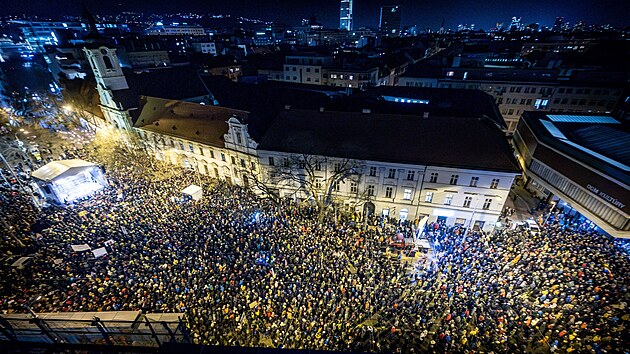 Protivldn demonstrace v Bratislav (11. ledna 2024)