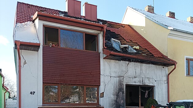 Exploze plynu poniila dm v Kamennm jezdu na eskobudjovicku (13. ledna 2024)