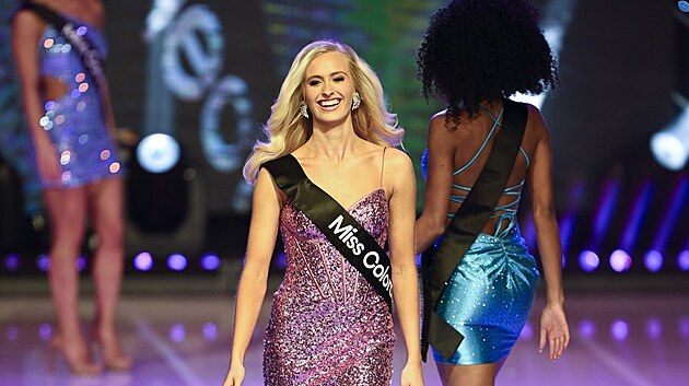V souti Miss America 2024 zvtzila dvaadvacetilet podporuice americkho letectva a studentka oboru veejn politika na Harvardsk univerzit Madison Marshov. (14. ledna 2024)