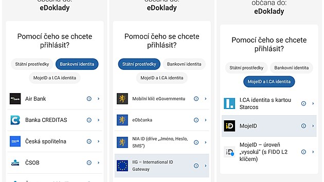 P�ihl�en� do aplikace eDoklady
