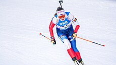 Jessica Jislová na trati zkráceného vytrvalostního závodu v Anterselv.