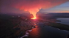 Erupce sopky na jihozápad� Islandu. (14. ledna 2024)