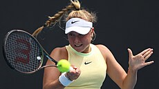 eská tenistka Brenda Fruhvirtová bhem 1. kola Australian Open.