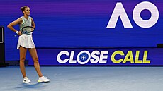eská tenistka Karolína Plíková bhem 1. kola Australian Open.