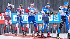 Joná� Mare�ek p�i st�elb� v Ruhpoldingu