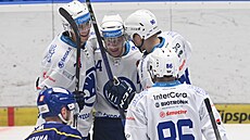Plze�ská radost po vedoucím gólu proti �eským Bud�jovicím.