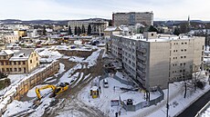 V areálu liberecké nemocnice i nadále pokra�ují práce na stavb� nového Centra...