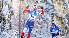 Vít�zslav Hornig b�hem stíhacího závodu v Ruhpoldingu.