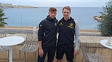 Hradecký Petr Juli� (vlevo) a jeho bratr Luká�, který hraje za Sigmu Olomouc.