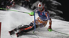 Slovenská lyaka Petra Vlhová ve slalomu Svtového poháru ve Flachau.