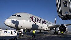 Slavnostní p�edstavení Boeingu 787 Dreamliner dopravce Qatar Airways p�i jeho...