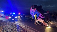 Nehoda ty voz poblí obcí Chýn a Hostivice (12. ledna 2024)
