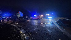 Nehoda ty voz poblí obcí Chýn a Hostivice (12. ledna 2024)