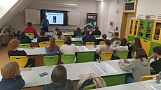 P�edná�ka primární prevence na základní �kole po�ádaná organizací �ekni NE...