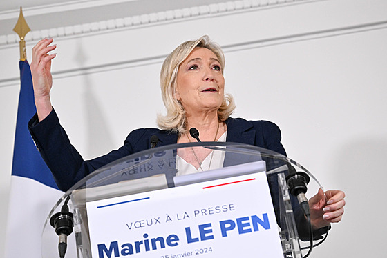 Marine Le Penová (25. ledna 2024)