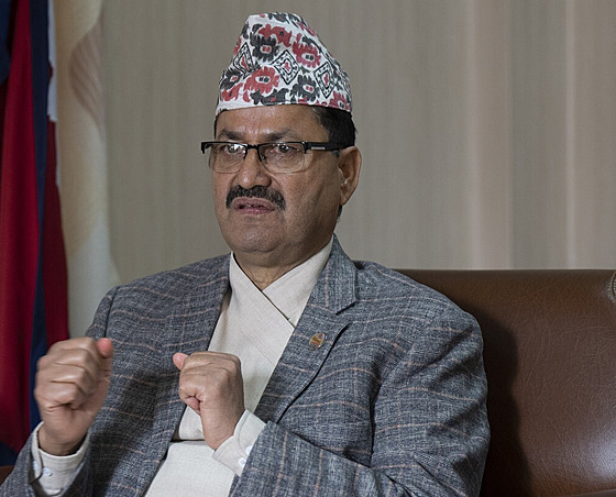 Ministr zahranií Nepálu Nárájan Praka Saud (25. ledna 2024)