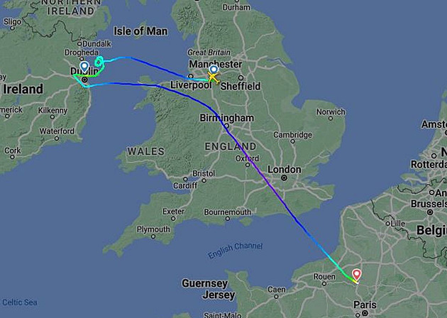Skončili u Paříže místo v Dublinu. Bouře odklonila let z Manchesteru