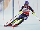 Americká lyaka Mikaela Shiffrinová bhem slalomu Svtového poháru v Jasné.