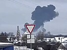 V ruské Belgorodské oblasti havaroval vojenský letoun Il-76. (24. ledna 2024)