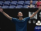 Japonec Rei Sakamoto se raduje z vítzství na turnaji junior na Australian Open