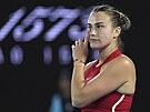 Bloruska Aryna Sabalenková bhem semifinále Australian Open.