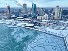 Msto Milwaukee v americkém stát Wisconsin zasypal sníh. (18. ledna 2024)
