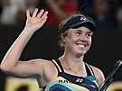 Linda Nosková se raduje z postupu do osmifinále Australian Open, porazila...