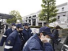 Japonská policie ped soudem v Kjótu (25. ledna 2024)