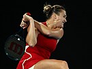 Bloruska Aryna Sabalenková pi akci ve tvrtfinále Australian Open