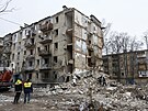 Ruská raketa zasáhla obytnou budovu v Charkov. (24. ledna 2024)