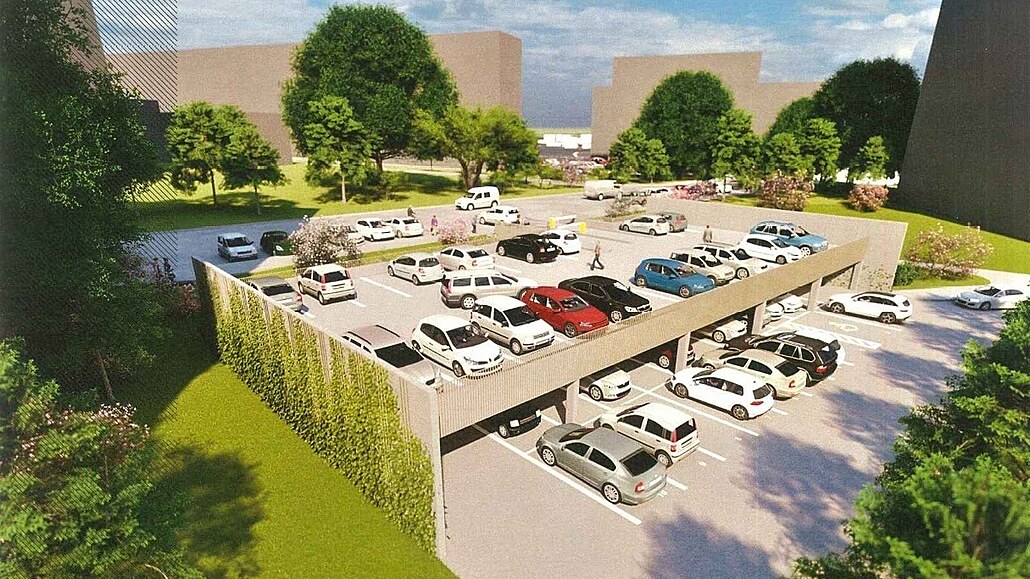 V Písku plánují na sídli�ti Jih vystav�t nové etá�ové parkovi�t� s 200 místy....