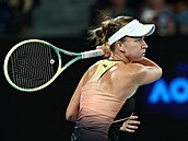 Barbora Krejíková v akci ve tvrtfinále Australian Open