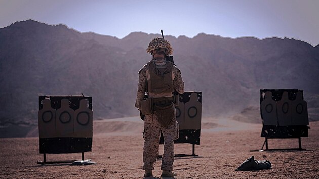Amerit vojci na mnohonrodnostnm vojenskm cvien v Jordnsku. (14. z 2022)