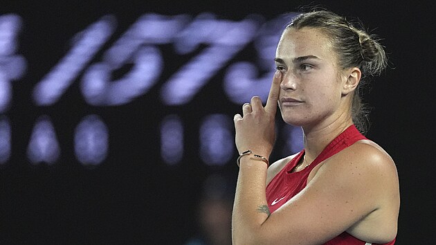 Bloruska Aryna Sabalenkov bhem semifinle Australian Open.